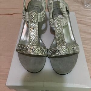 New York Transit Silver Embellished Sandals